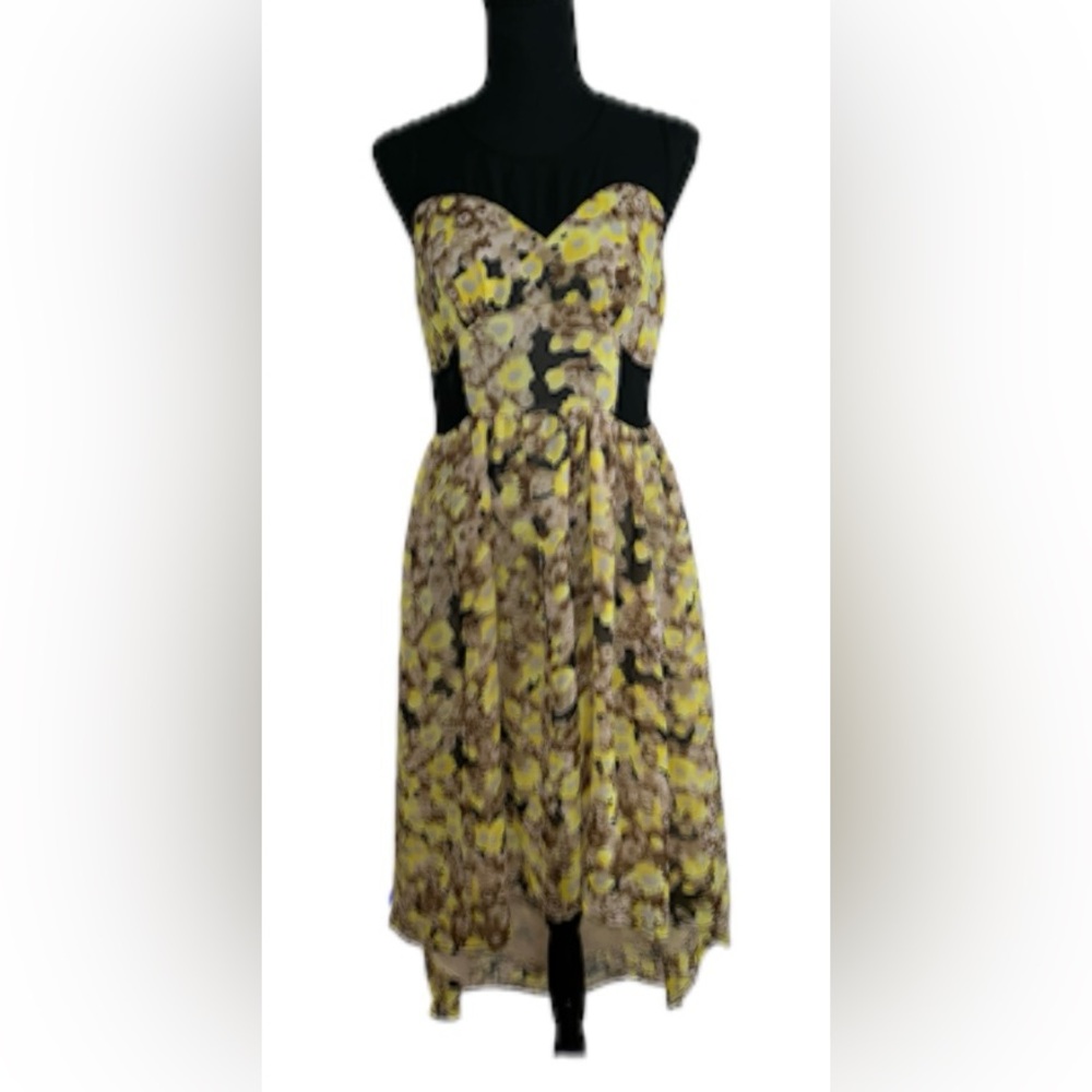 πROMEO & JULIET COUTURE! HIGH-LOW DRESS! SUPER SLEEK! SHEER TOP & SIDE PANELS! - Picture 14 of 16